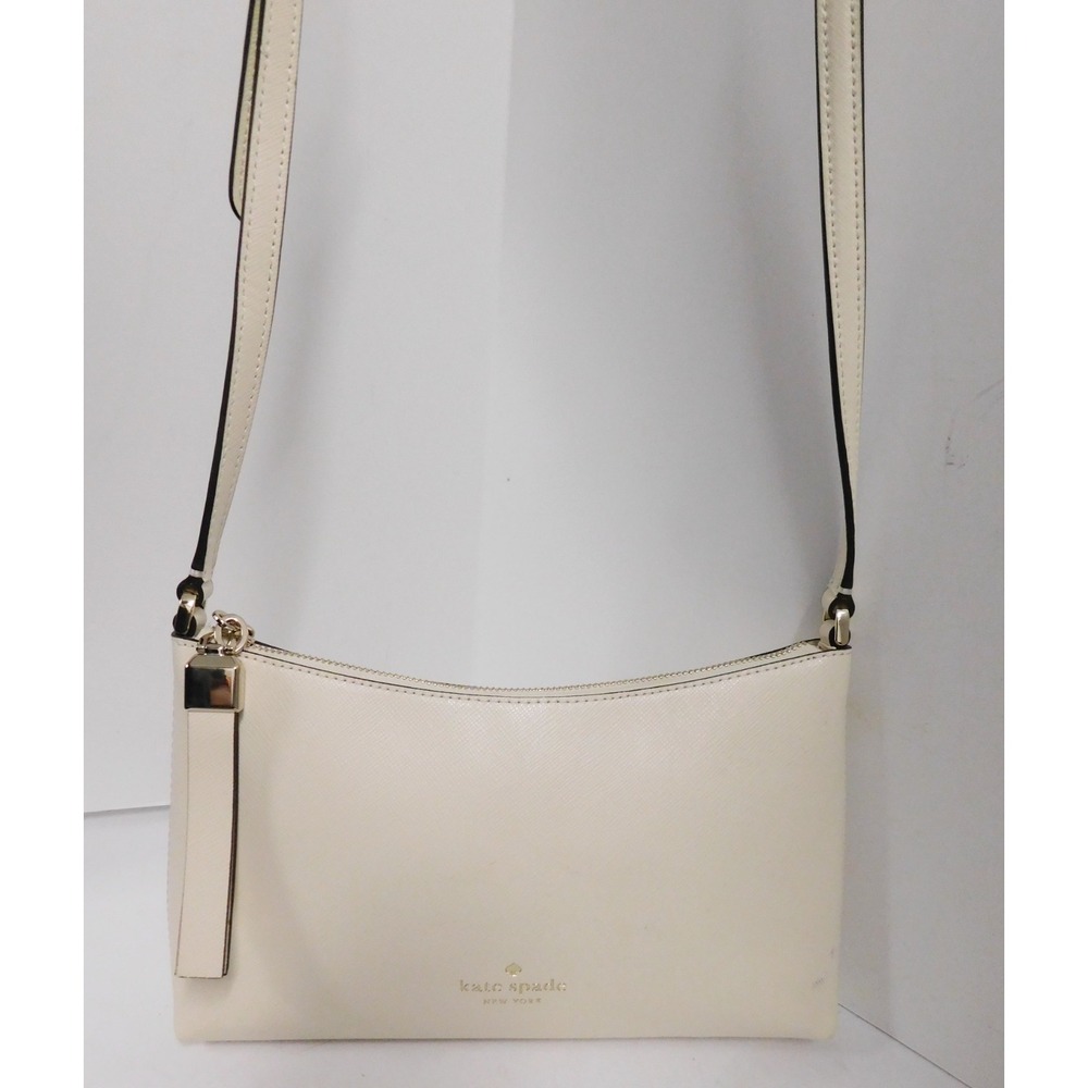 Kate Spade New York Ivory Textured Leather Zip-Top Crossbody